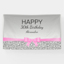 Eleganter Glitzer und rosafarbene Ribbon zum Gebur