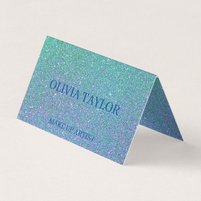 Eleganter glitzernder Babyblauer Glitzer Visitenkarten (Vorderseite)