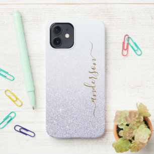 Eleganter glitzernder Monogramm-Name iPhone 12 Hülle