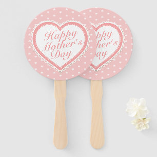Eleganter glücklicher Rosa-Herz-Handfan der Mutte Fächer