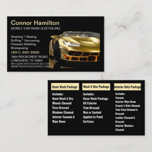 Eleganter goid Black Mobile Auto Wash Detailinform Visitenkarte