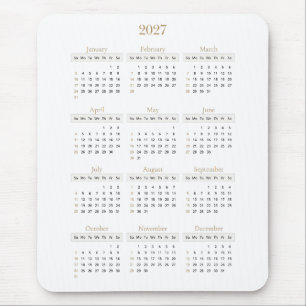Eleganter Gold 2027 Kalender Beliebige Hintergru Mousepad