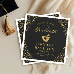 Eleganter Gold Black Nurse Doctor Abschluss Serviette