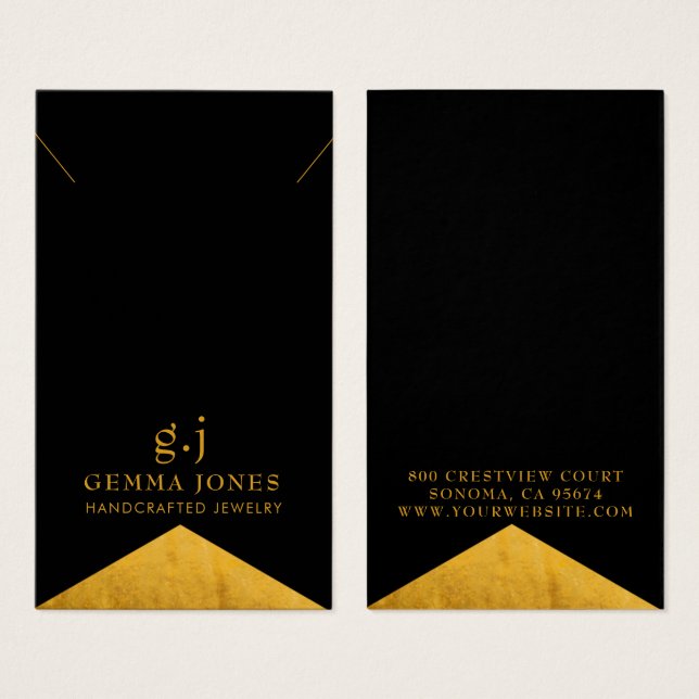 Eleganter Gold BlackGold Foil Edge Necklace Schmuc (Vorne & Hinten)