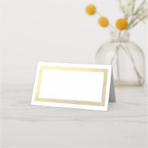 Eleganter Gold Border Blank Table Guest