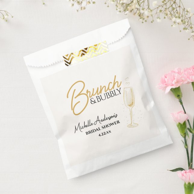 Eleganter Gold Brunch & Bubbly Brautabschied Geschenktütchen (Versiegelt)