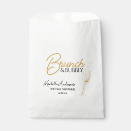 Eleganter Gold Brunch & Bubbly Brautabschied Geschenktütchen