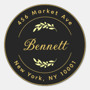 Eleganter Gold-Business-Name-Round-Sticker Runder Aufkleber