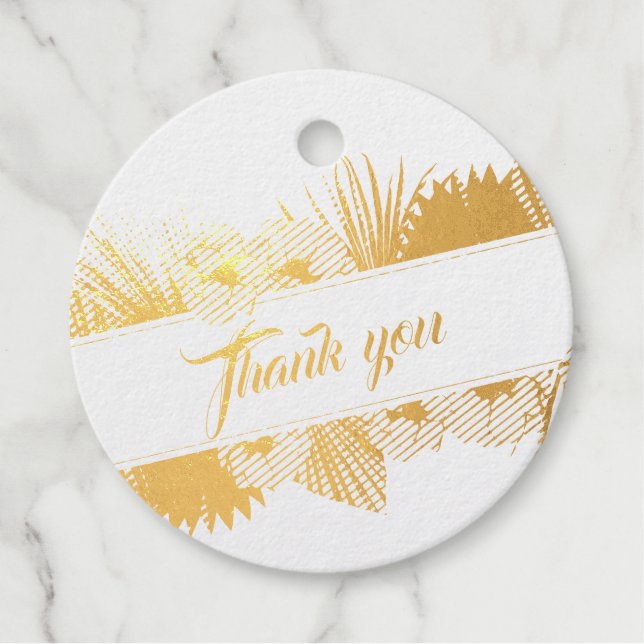 Eleganter Gold Circle Floral Dried Pampas Grass Re Geschenkanhänger (Vorderseite)