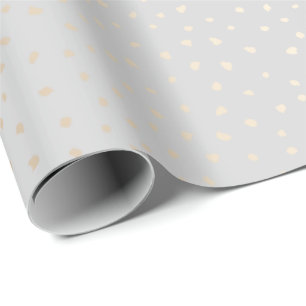Eleganter Gold Confetti auf Silver Background Geschenkpapier