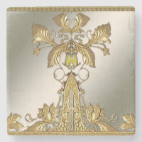 Eleganter Gold Decorative Blumengestone Untersetze