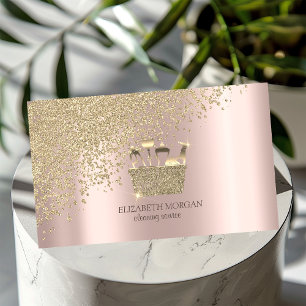 Eleganter Gold-Diamanten-Besenschrank-Reinigungsha Visitenkarte