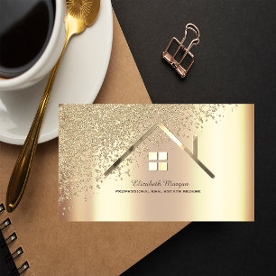 Eleganter Gold-Diamanten Immobilienmakler Visitenkarte