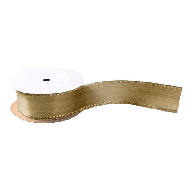 Eleganter Gold Diamond und gebürsteter Glitzer Satinband (Spule)