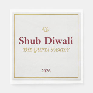 Eleganter Gold-Diya-Mandala Frohes Diwali-Fest Pa Serviette