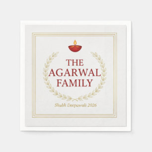 Eleganter Gold-Diya-Mandala Frohes Diwali-Fest Pa Serviette