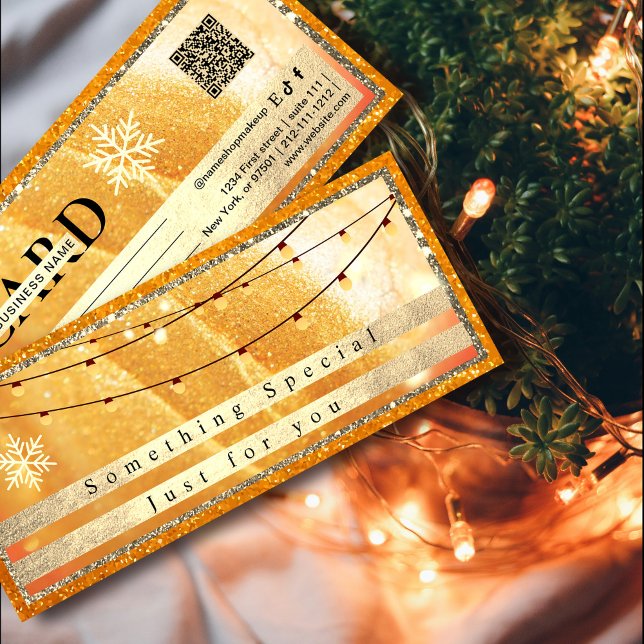 Eleganter Gold-Geschenkgutschein | Glitzer und Per (Elegant Gold Gift Voucher | Glitter and Pearl #christmas #holidaygiftcard #lightsandgold #bright)
