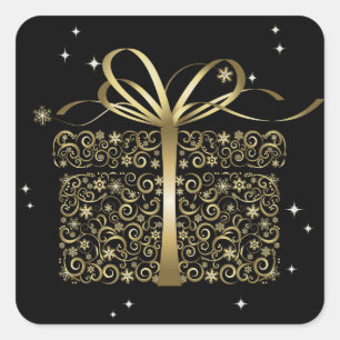 Eleganter Gold-Geschenksticker - SRF Quadratischer Aufkleber