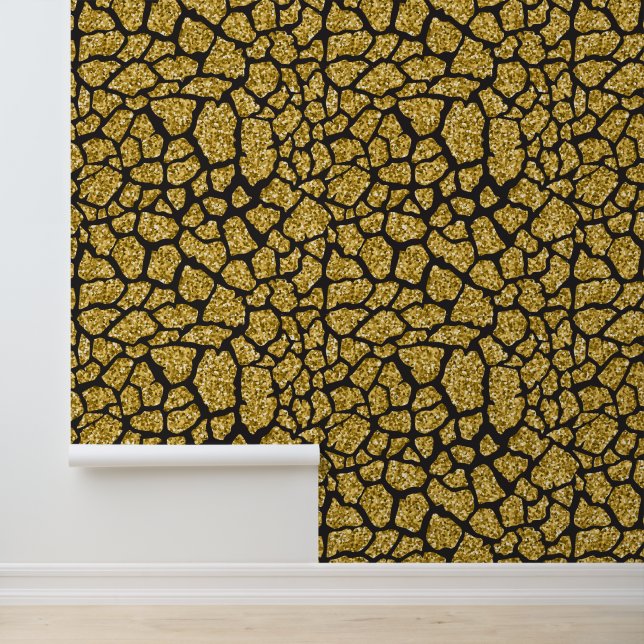 Eleganter Gold-Giraffenprint Tapete (Anwendung)