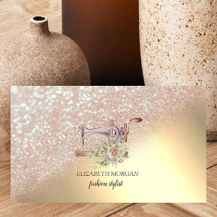 Eleganter Gold-Glitter-Bokeh-Ombre  Visitenkarte
