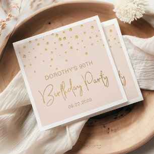 Eleganter Gold Glitter Konfetti 90. Geburtstag Err Serviette