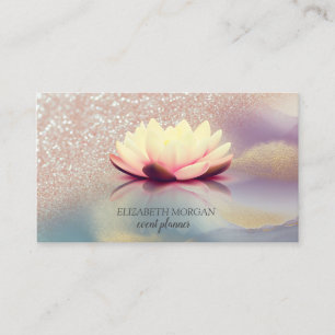 Eleganter Gold-Glitter-Ombre-Lotus-Holografischer  Visitenkarte