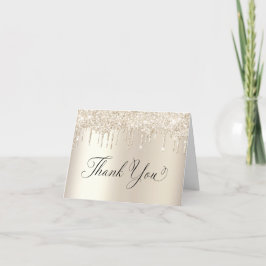 Eleganter Gold Glitzer 70. Geburtstagsparty Dankeskarte