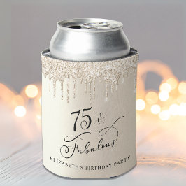 Eleganter Gold Glitzer 75. Geburtstagsparty Dosenkühler