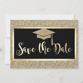 Eleganter Gold Glitzer Abschluss Save the Date