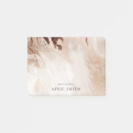 Eleganter Gold Glitzer Agate Marmor Textur Beige Post-it Klebezettel