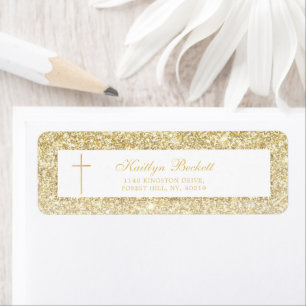 Eleganter Gold-Glitzer-Bestätigung oder Taufen