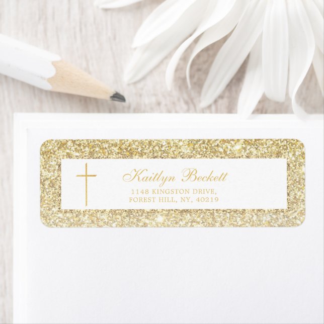 Eleganter Gold-Glitzer-Bestätigung oder Taufen (Insitu)