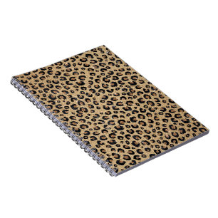 Eleganter Gold Glitzer Black Leopard Print Notizblock