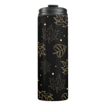 Eleganter Gold Glitzer Blätter Ditsy Muster |