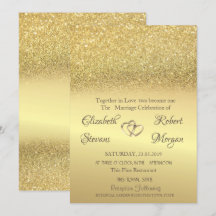 Eleganter Gold Glitzer Bokeh Einladung zur Hochzei