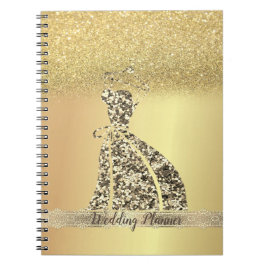 Eleganter Gold Glitzer Bokeh, Kleid, Spitze Notizblock