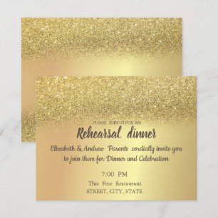 Eleganter Gold Glitzer Bokeh Probe Abendessen Einladung