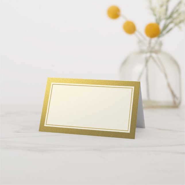 Eleganter Gold Glitzer Border Blank Platzkarte (Vorderseite)