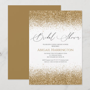 Eleganter Gold Glitzer Bridal Dusche Einladung