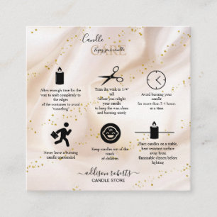 Eleganter Gold Glitzer Candle Care Quadratische Visitenkarte