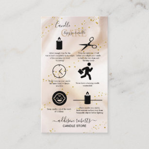 Eleganter Gold Glitzer Candle Care Visitenkarte