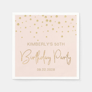 Eleganter Gold Glitzer Confetti 50. Geburtstagsblu Serviette