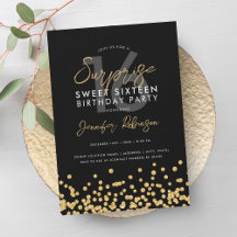 Eleganter Gold Glitzer Confetti Überraschung Sweet