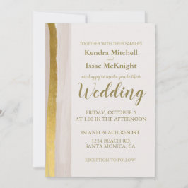 Eleganter Gold Glitzer Cream Klassische Einladung