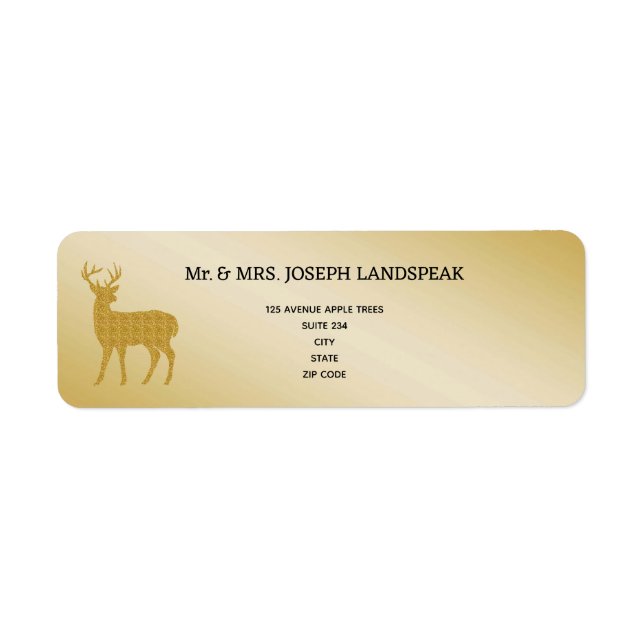 Eleganter Gold Glitzer Deer Buck Wedding (Vorne)