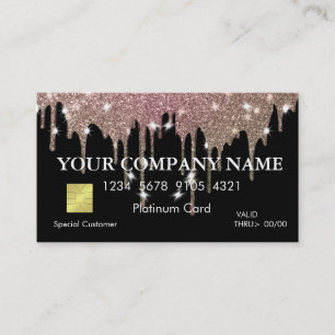 Eleganter Gold Glitzer, der die Black Credit Card  Visitenkarte