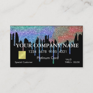 Eleganter Gold Glitzer, der die Black Credit Card  Visitenkarte
