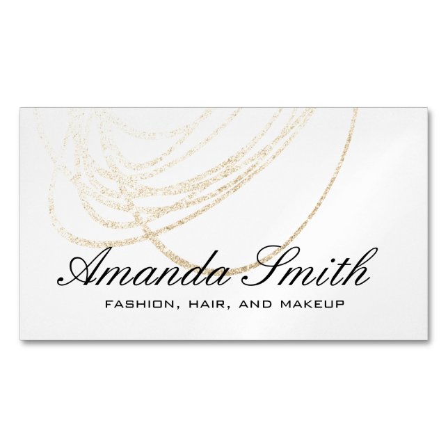 Eleganter Gold Glitzer Expressive Magnetische Visitenkarte (Vorderseite)