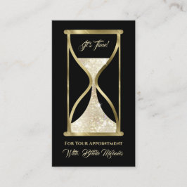 Eleganter Gold Glitzer Hourglass Haare und Makeup Terminkarte