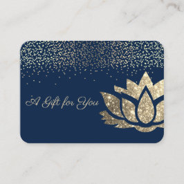 Eleganter Gold Glitzer Lotus,Confetti,Navy Blue Rabattkarte